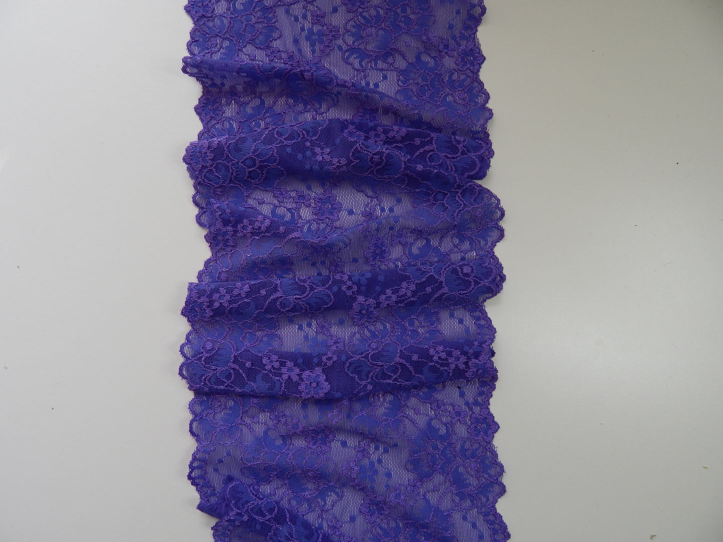 Purple stretch lace fabric