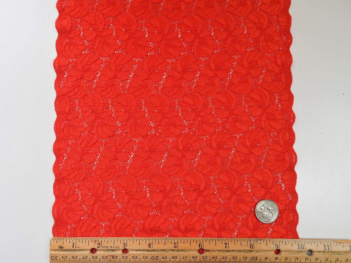scarlet stretch lace fabric