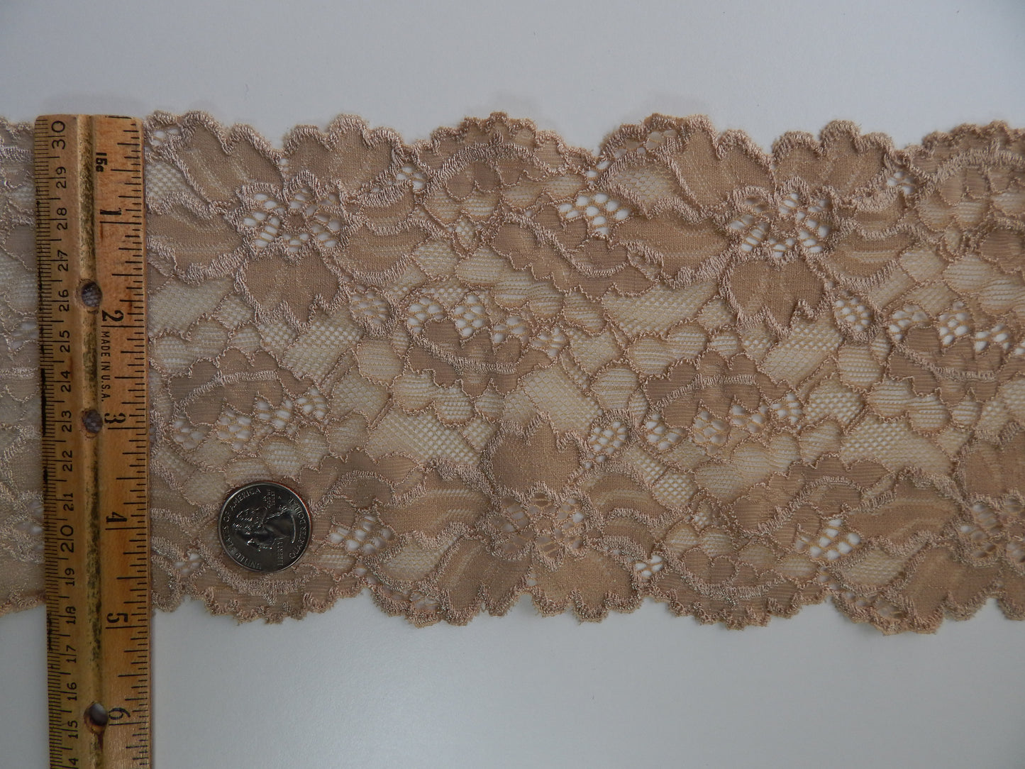 brown stretch lace fabric