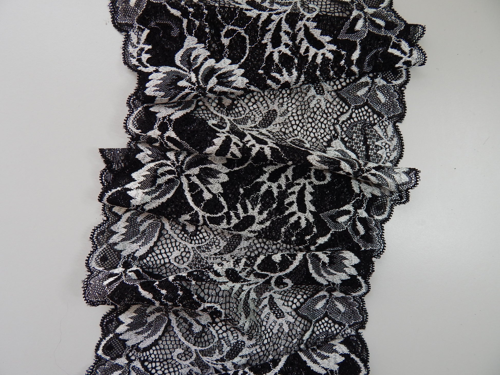 black and white lace trim
