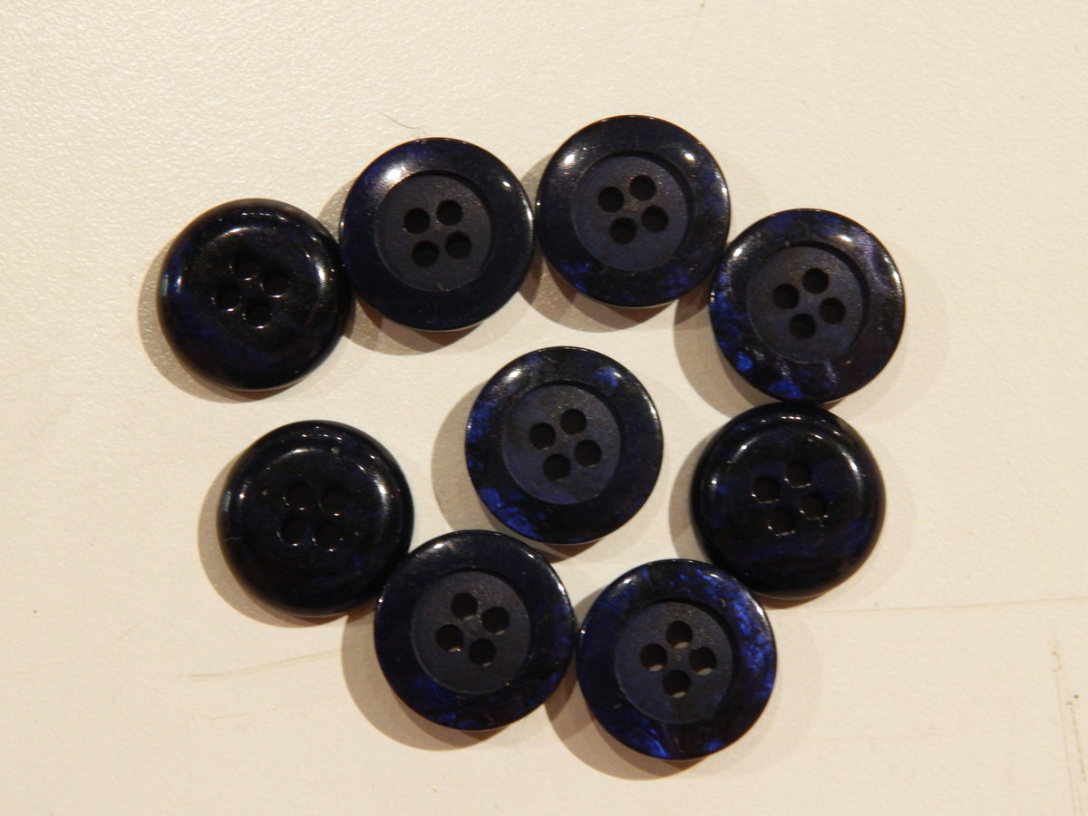 Marbled Dark Blue Buttons - Multiple Sizes