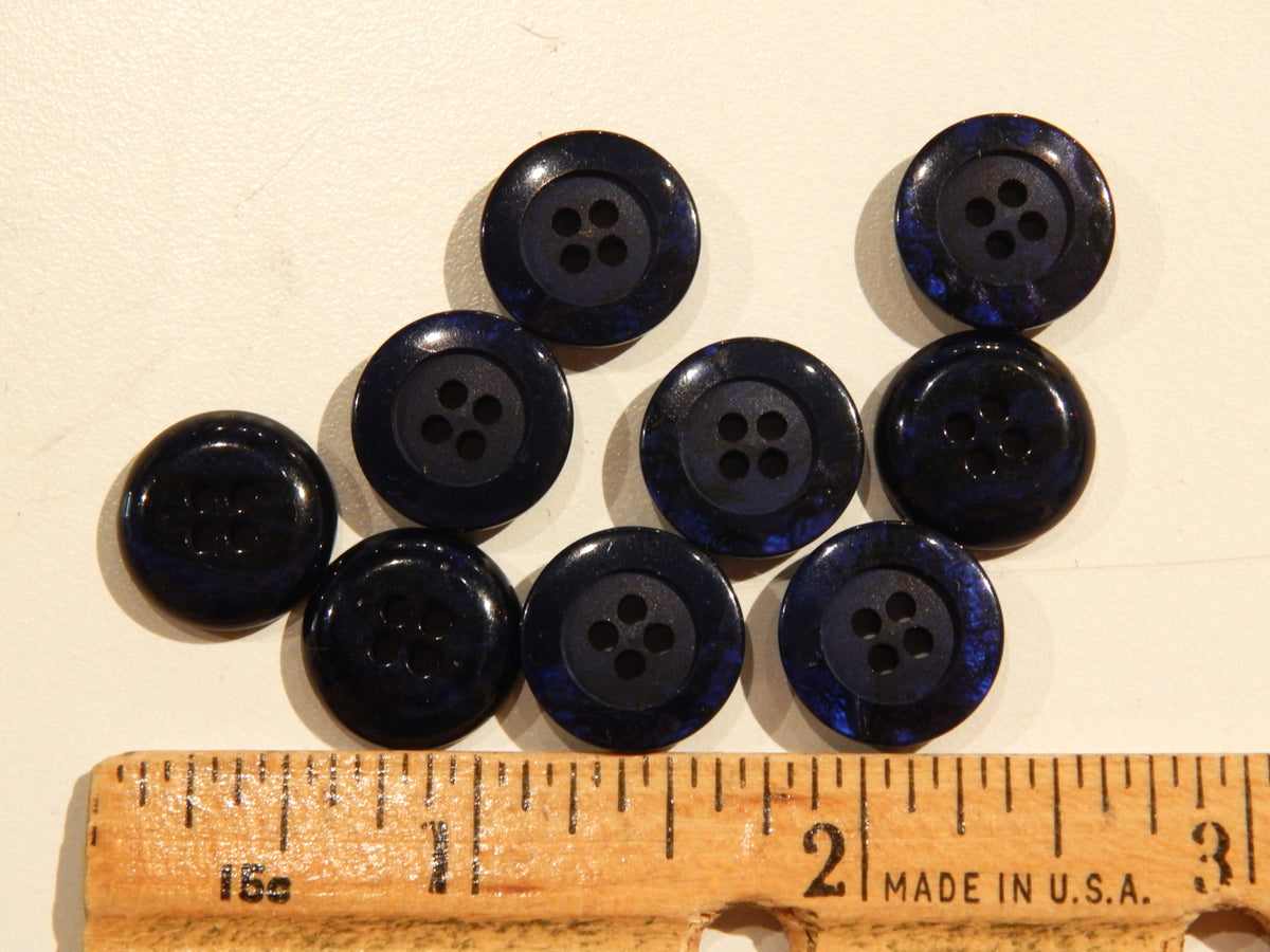 Marbled Dark Blue Buttons - Multiple Sizes