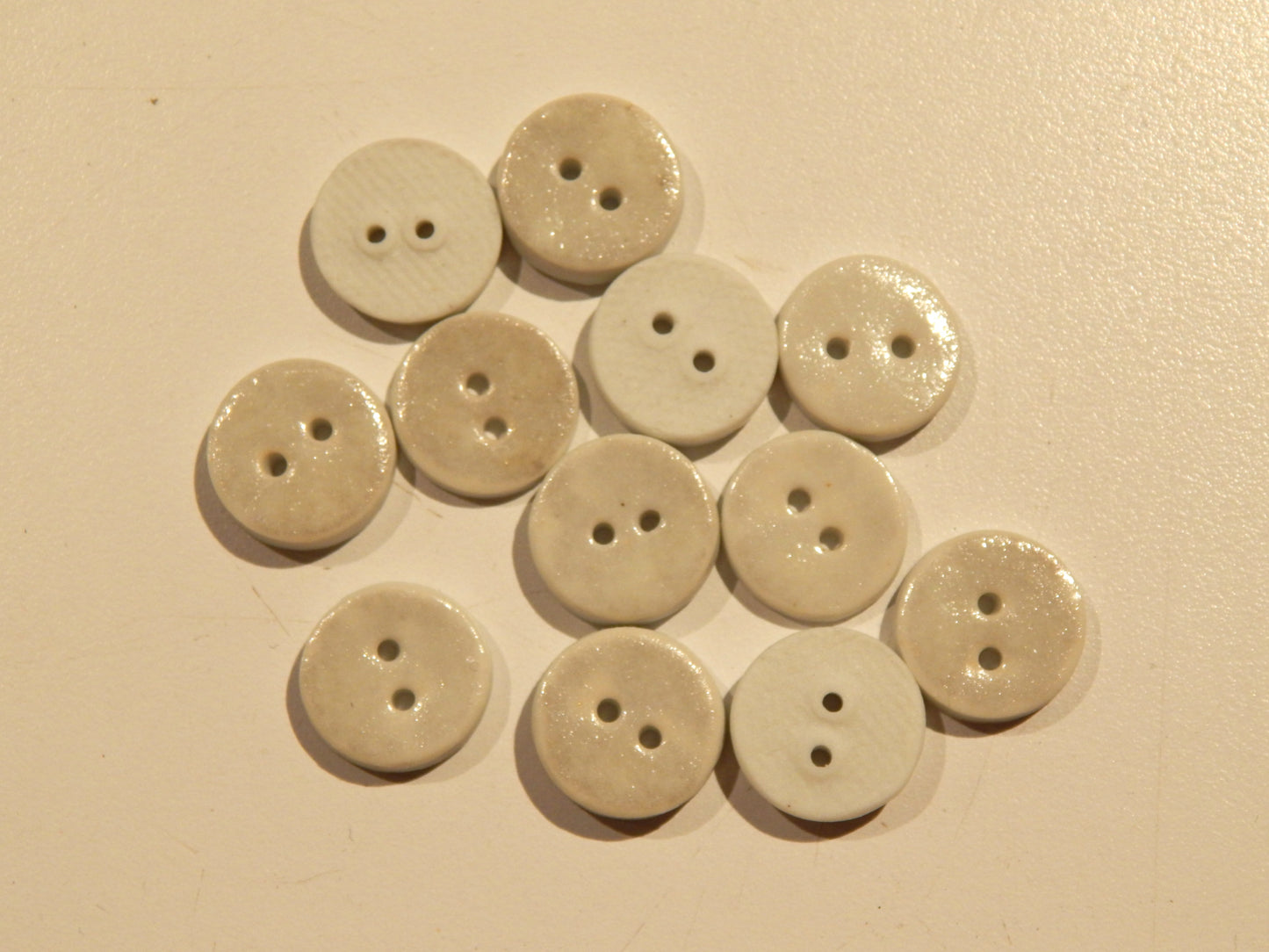 White Ceramic Buttons - Made in KC!