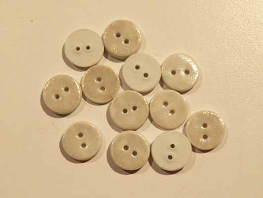 White Ceramic Buttons - Made in KC!