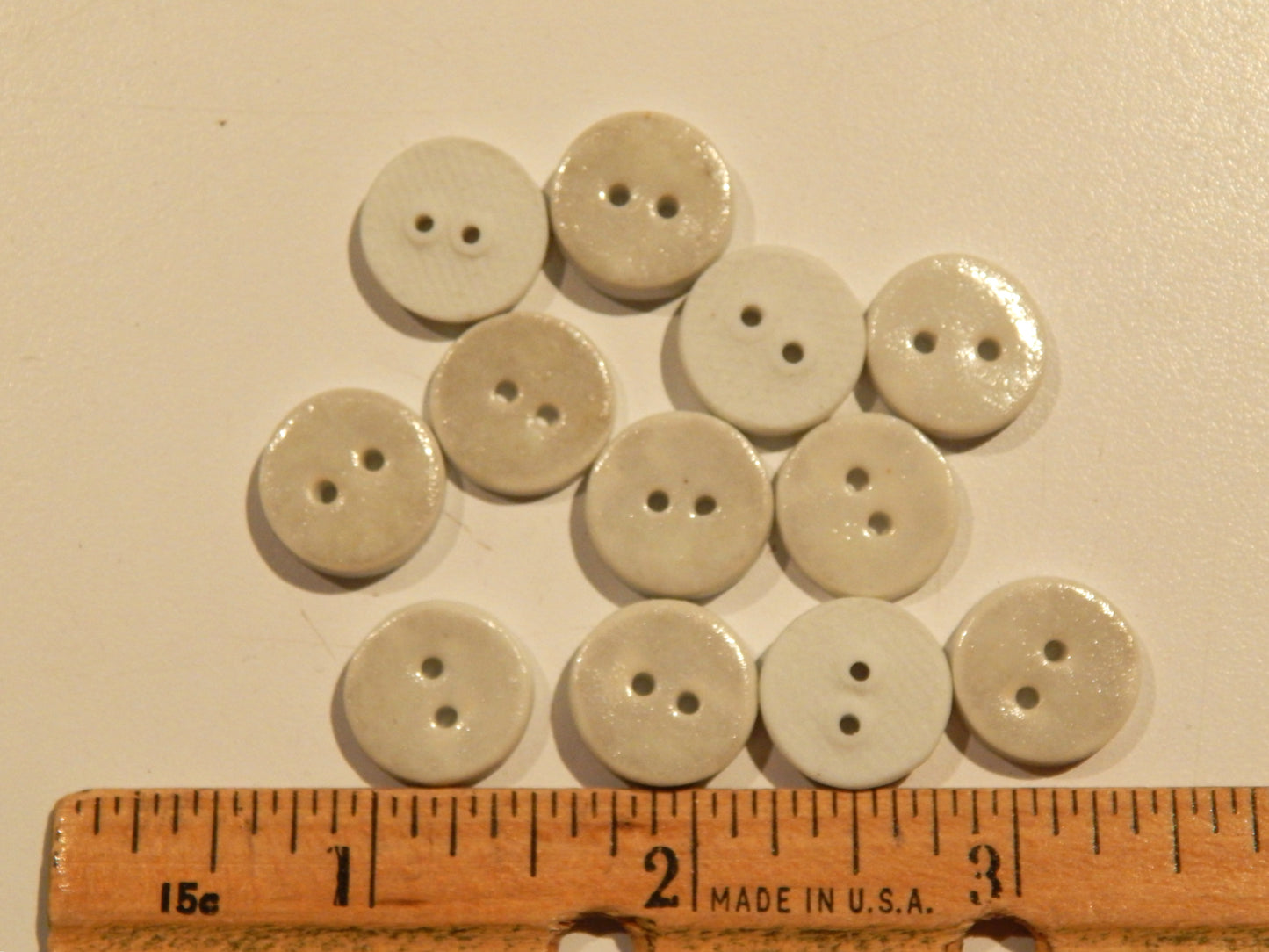 White Ceramic Buttons - Made in KC!