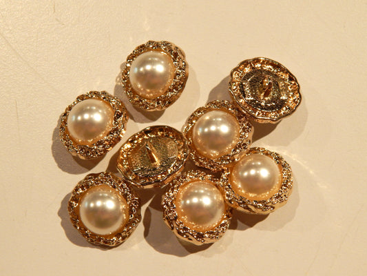 Gold Rimmed Pearl Shank Buttons