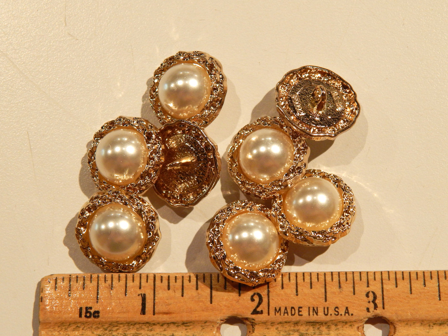 Gold Rimmed Pearl Shank Buttons