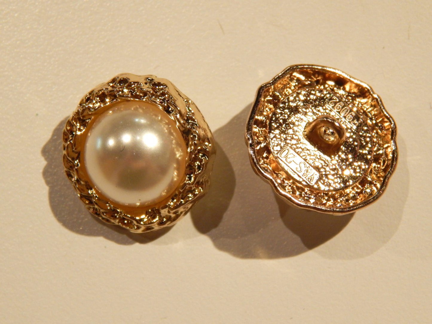 Gold Rimmed Pearl Shank Buttons