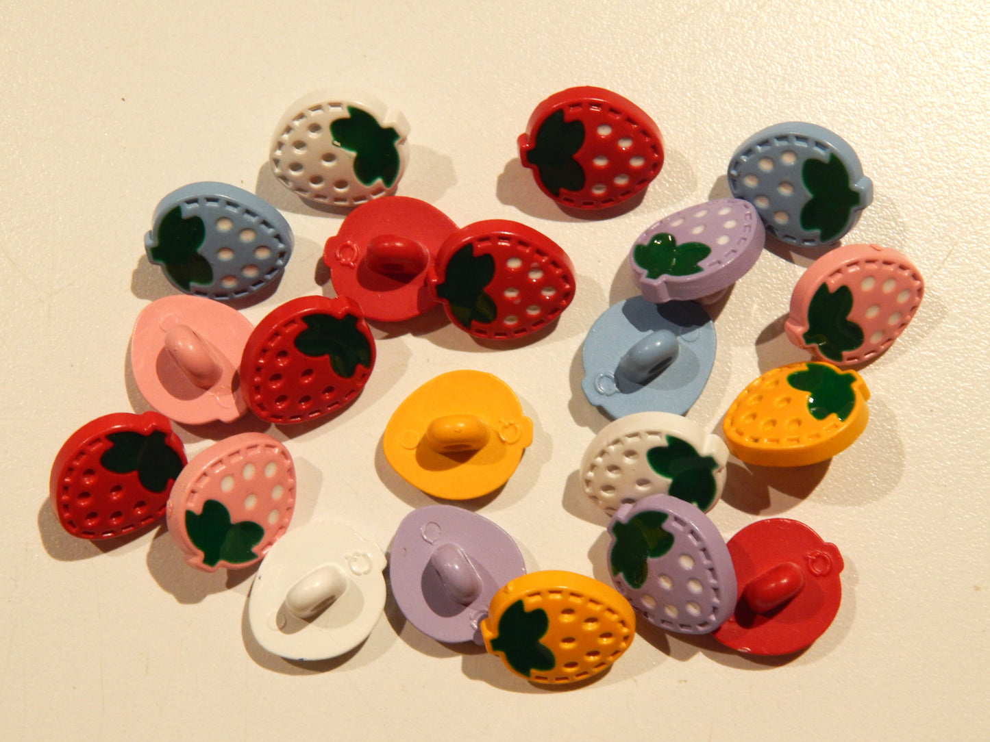 Multicolored Strawberry Patch Buttons