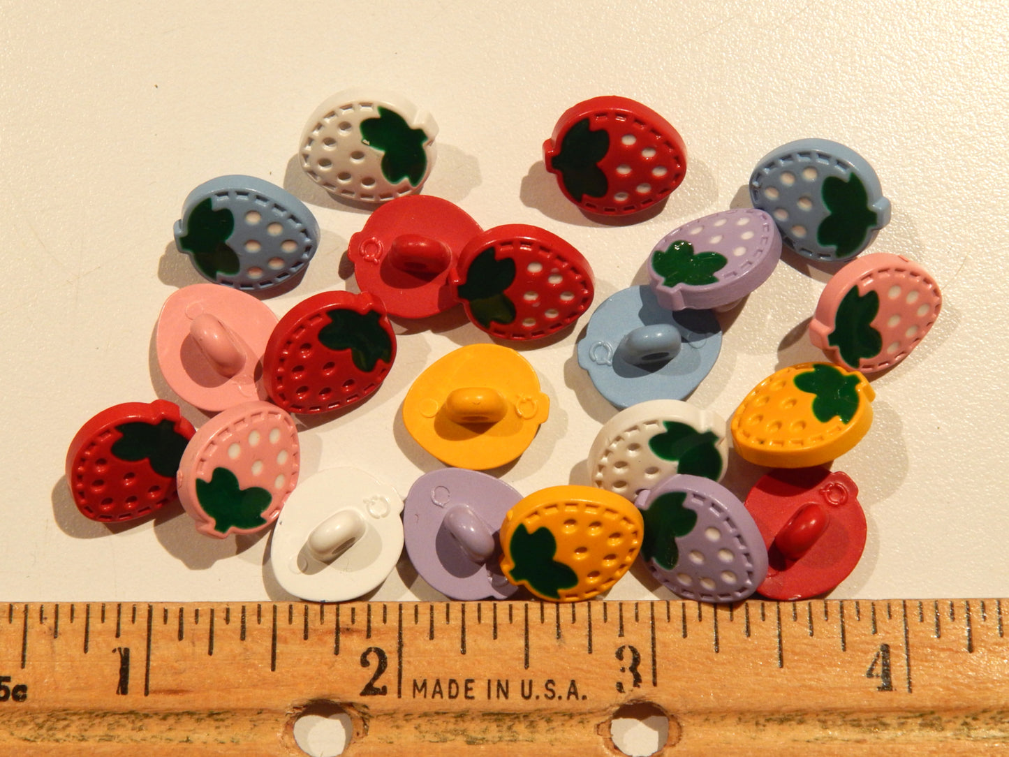 Multicolored Strawberry Patch Buttons