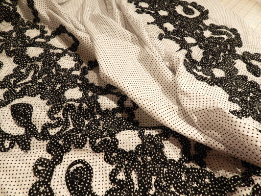 Polka Dot Squiggle Couched Poplin