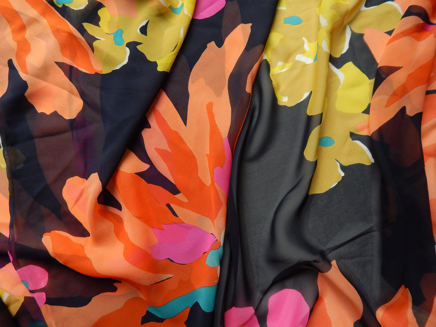 Translucent Floral Silk Fabric