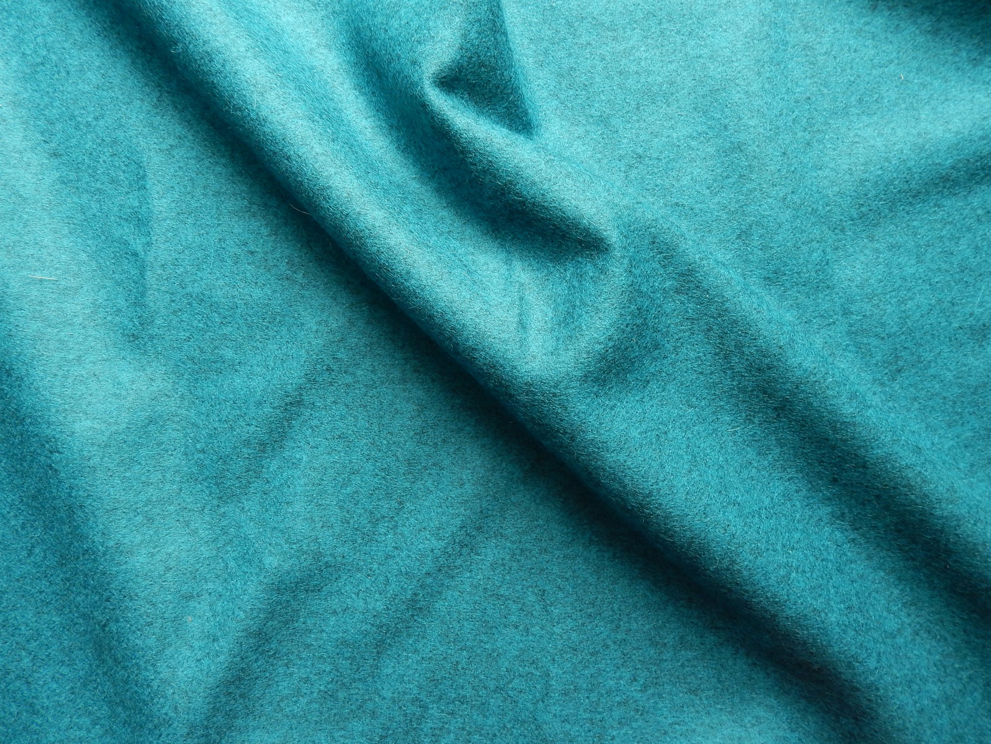 blue green wool coating fabric