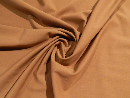 camel brown wool and rayon spandex blend telio silhouette stretch suiting fabric