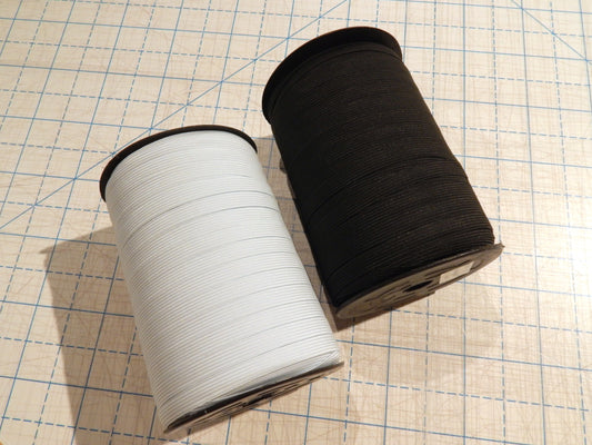 Knit Elastic 3/8" - White and Black