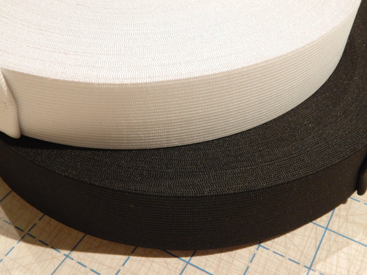 Knit Elastic 1.5" - White and Black