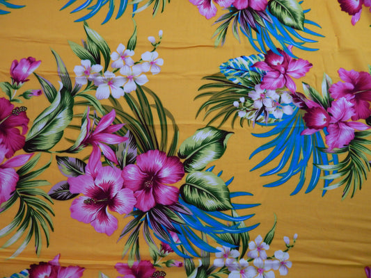 Sunshine and Flowers Hawaiian Shirting Rayon