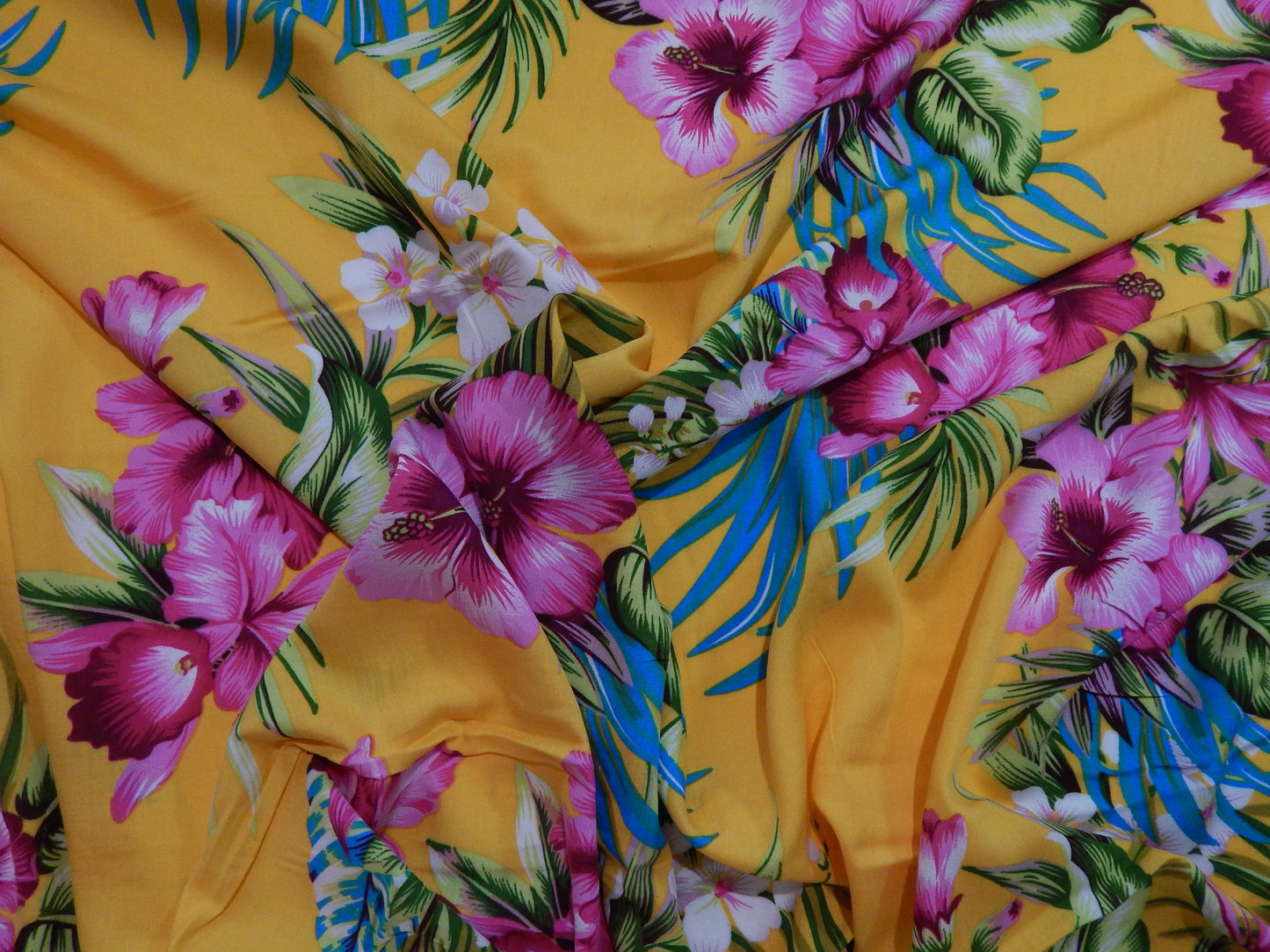 Sunshine and Flowers Hawaiian Shirting Rayon