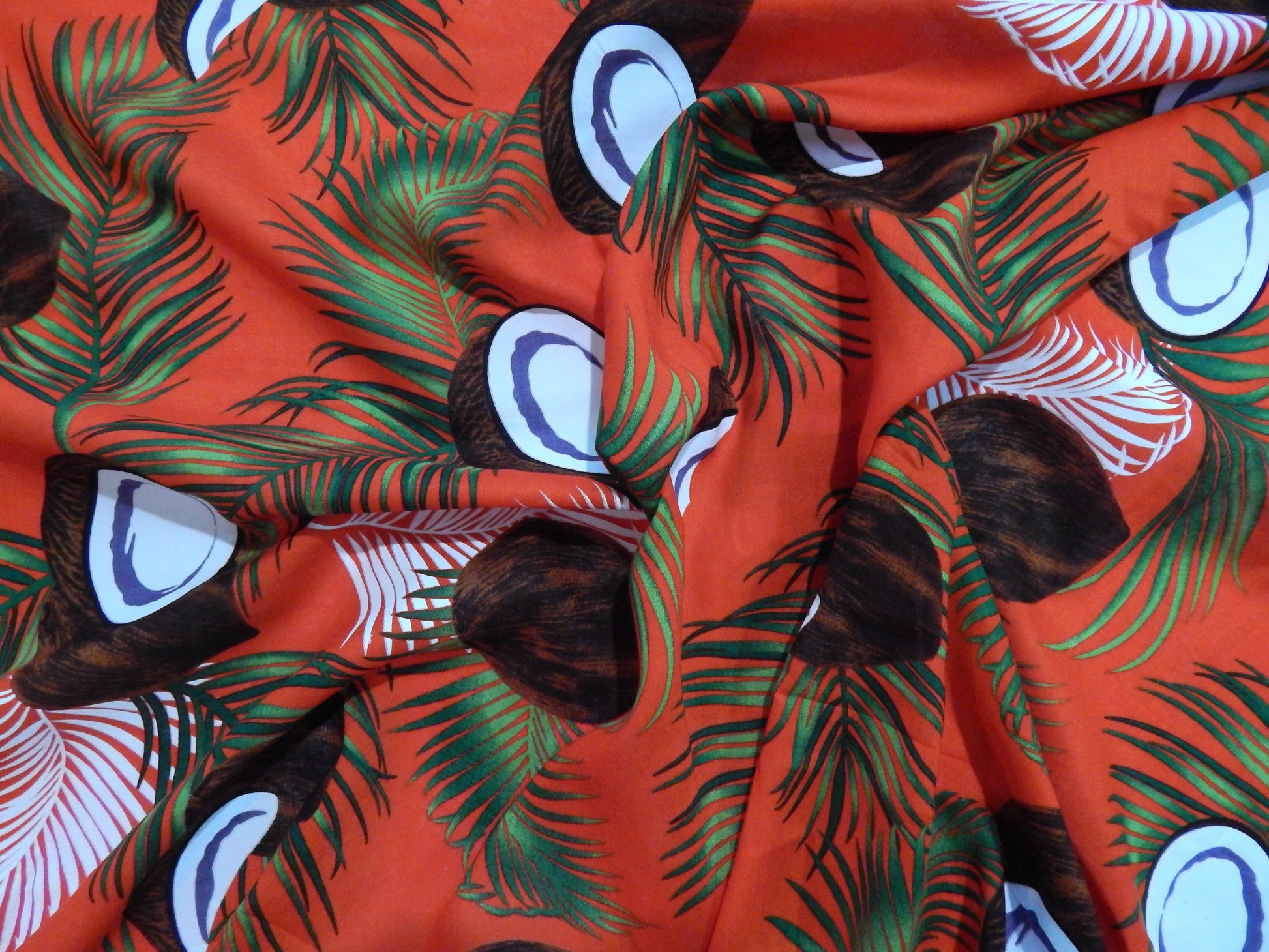red tropical fabric