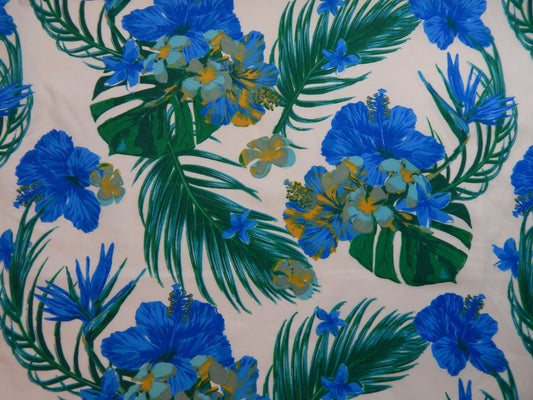 Blue and White Hawaiian Fabric