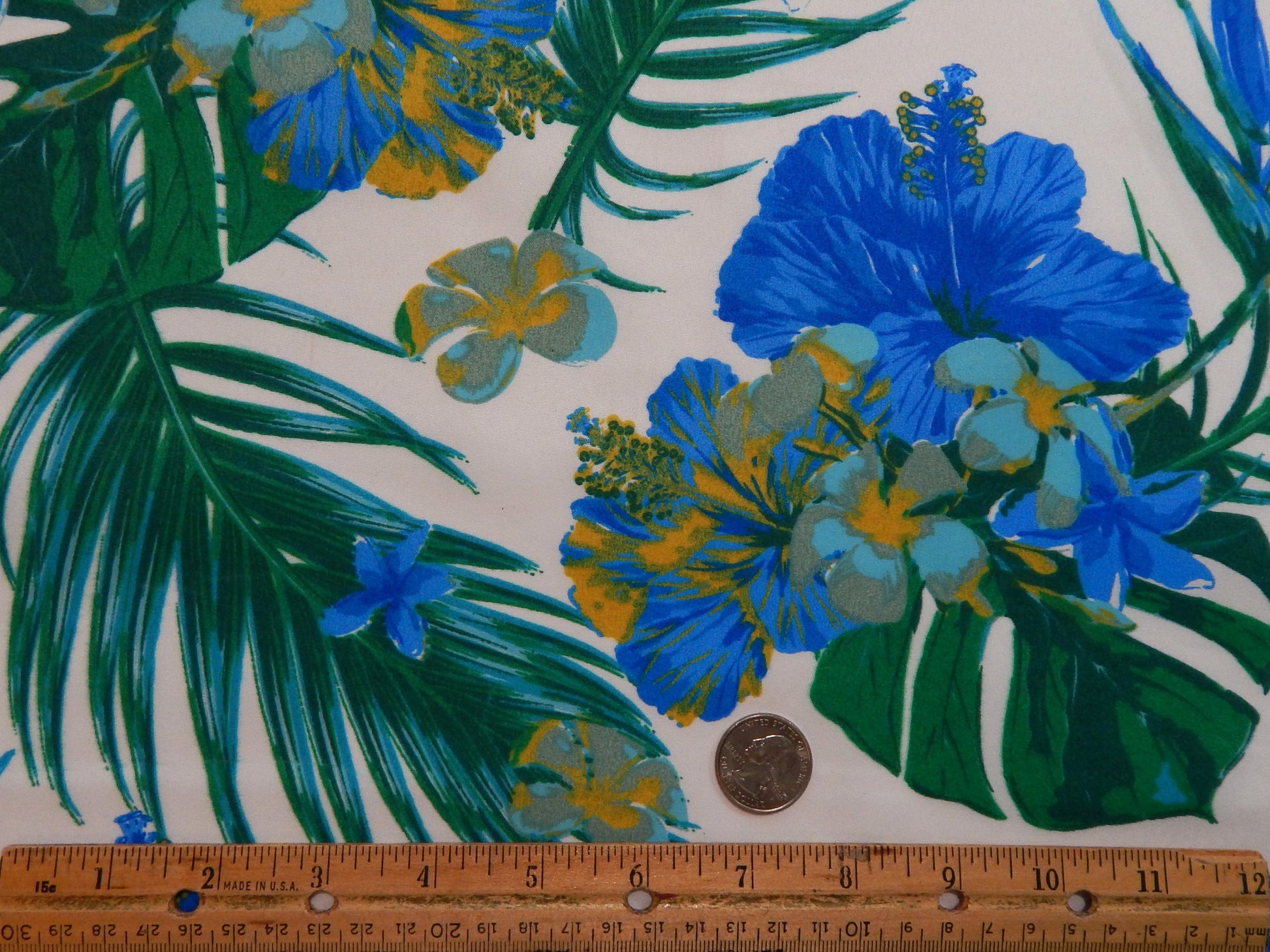 Blue Palms Fabric