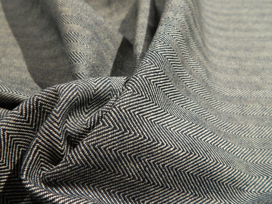 Blue and White Retro Railroad Herringbone Denim