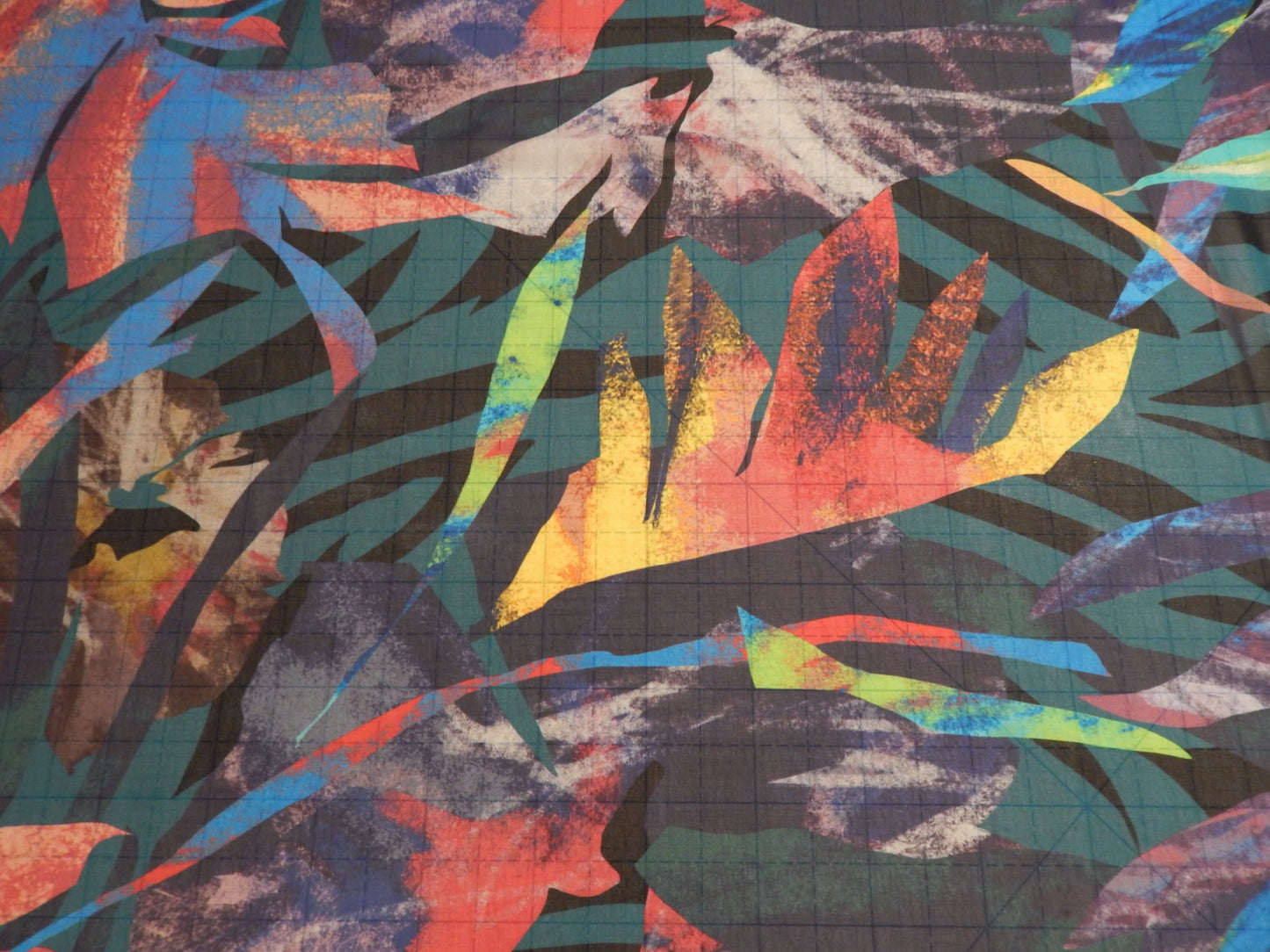 Navy and Aqua Abstract Tropical Chiffon - Telio