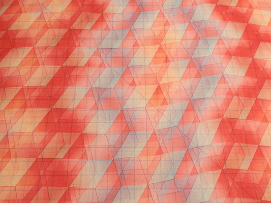 Hot Pink Geometric Chiffon - Telio