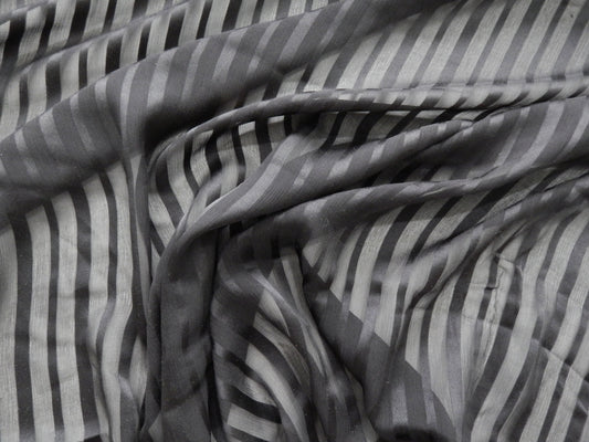 Black Striped Silk Fabric