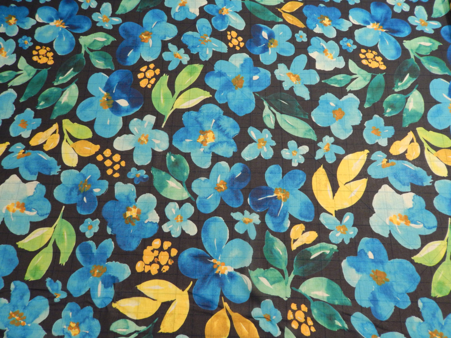 Blue, Green, & Yellow Floral Chiffon - Telio