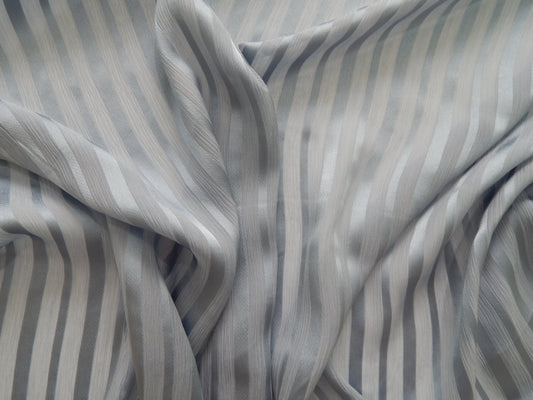 Light Blue Striped Silk Fabric