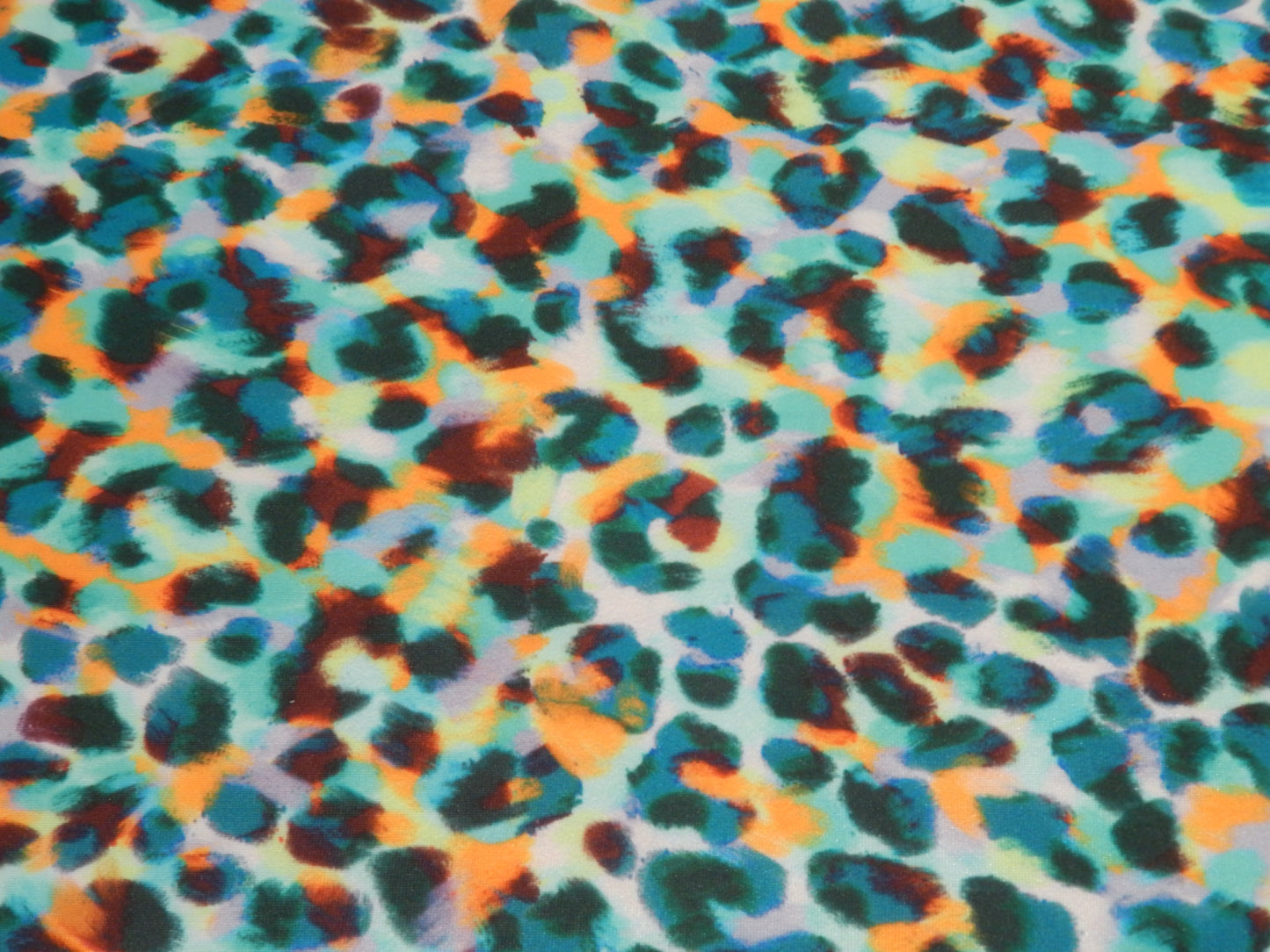 Blue and Orange Cheetah Print Swim Knit - Telio