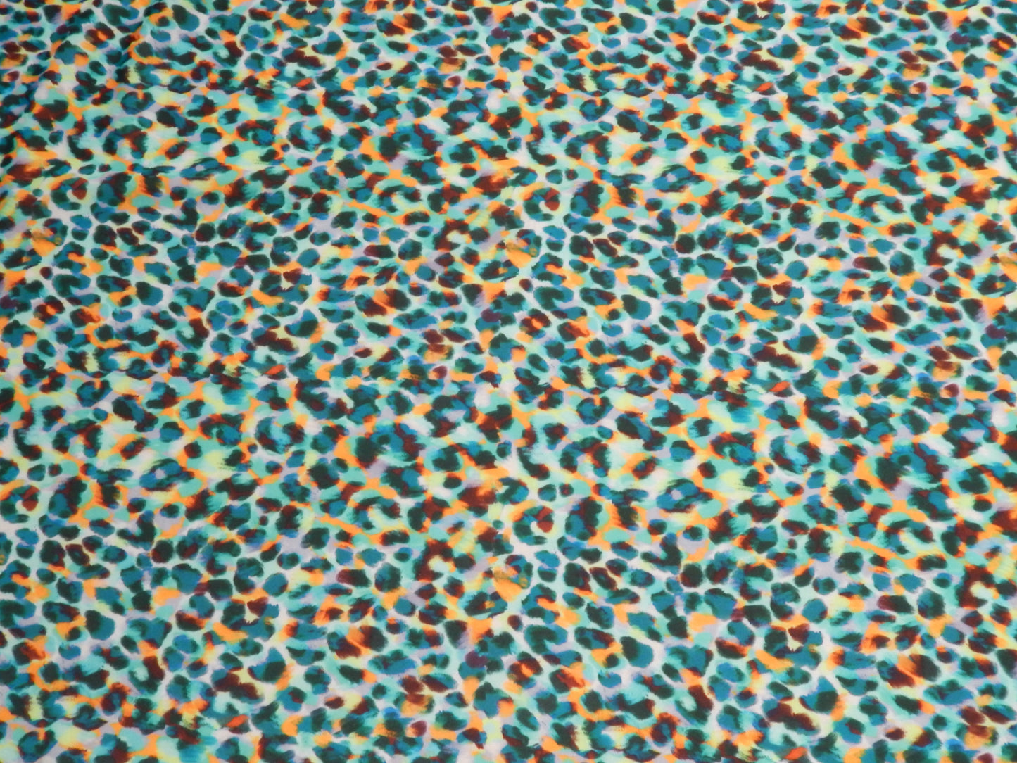 Blue and Orange Cheetah Print Swim Knit - Telio
