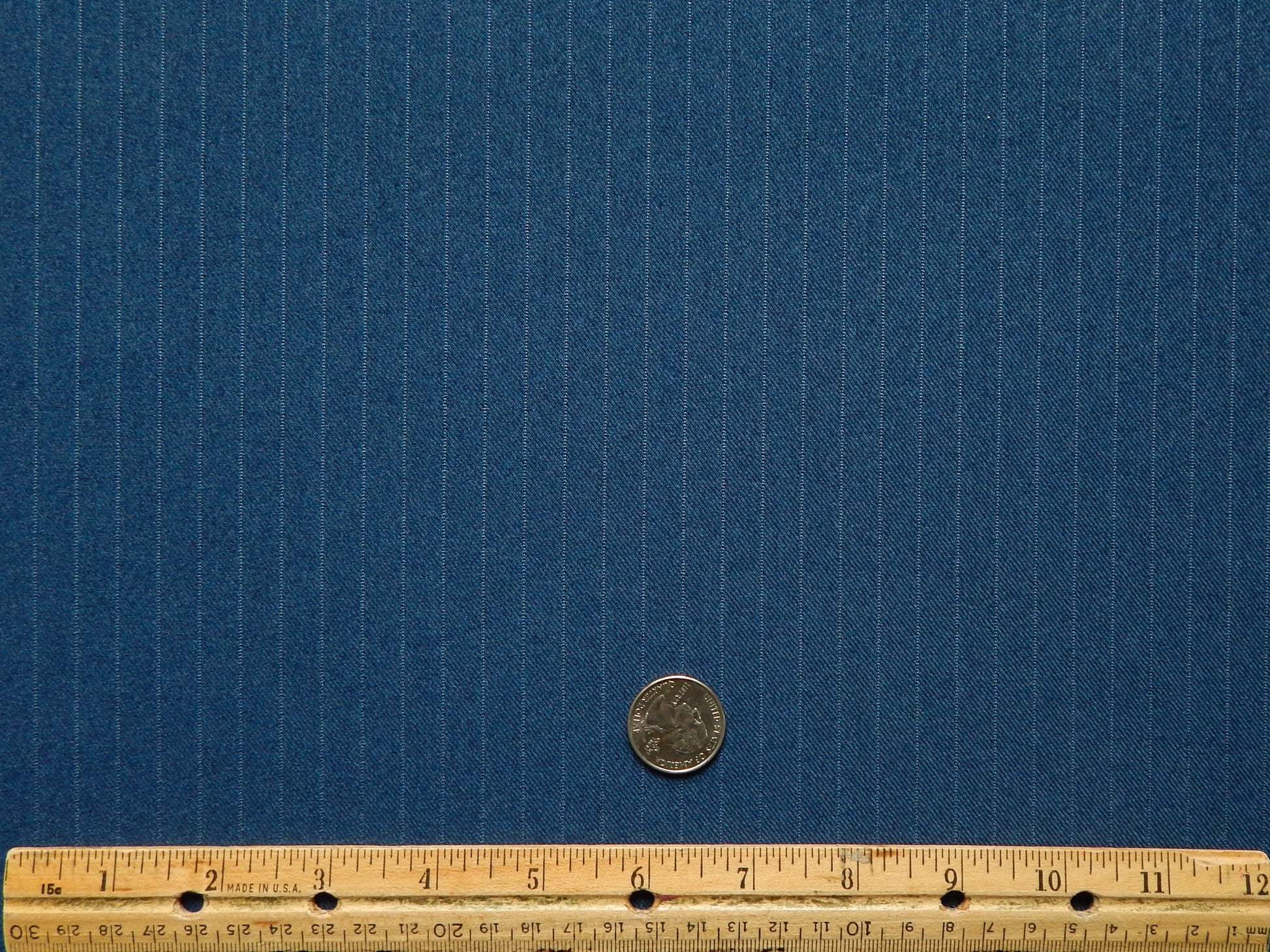 Cobalt Blue Pinstripe Suiting Fabric