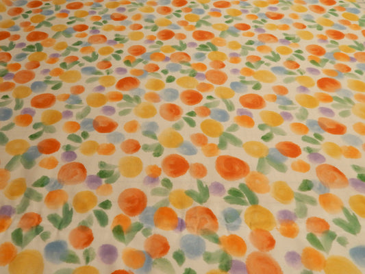 lemon orange and plums summer fruit cotton spandex poplin telio fabric