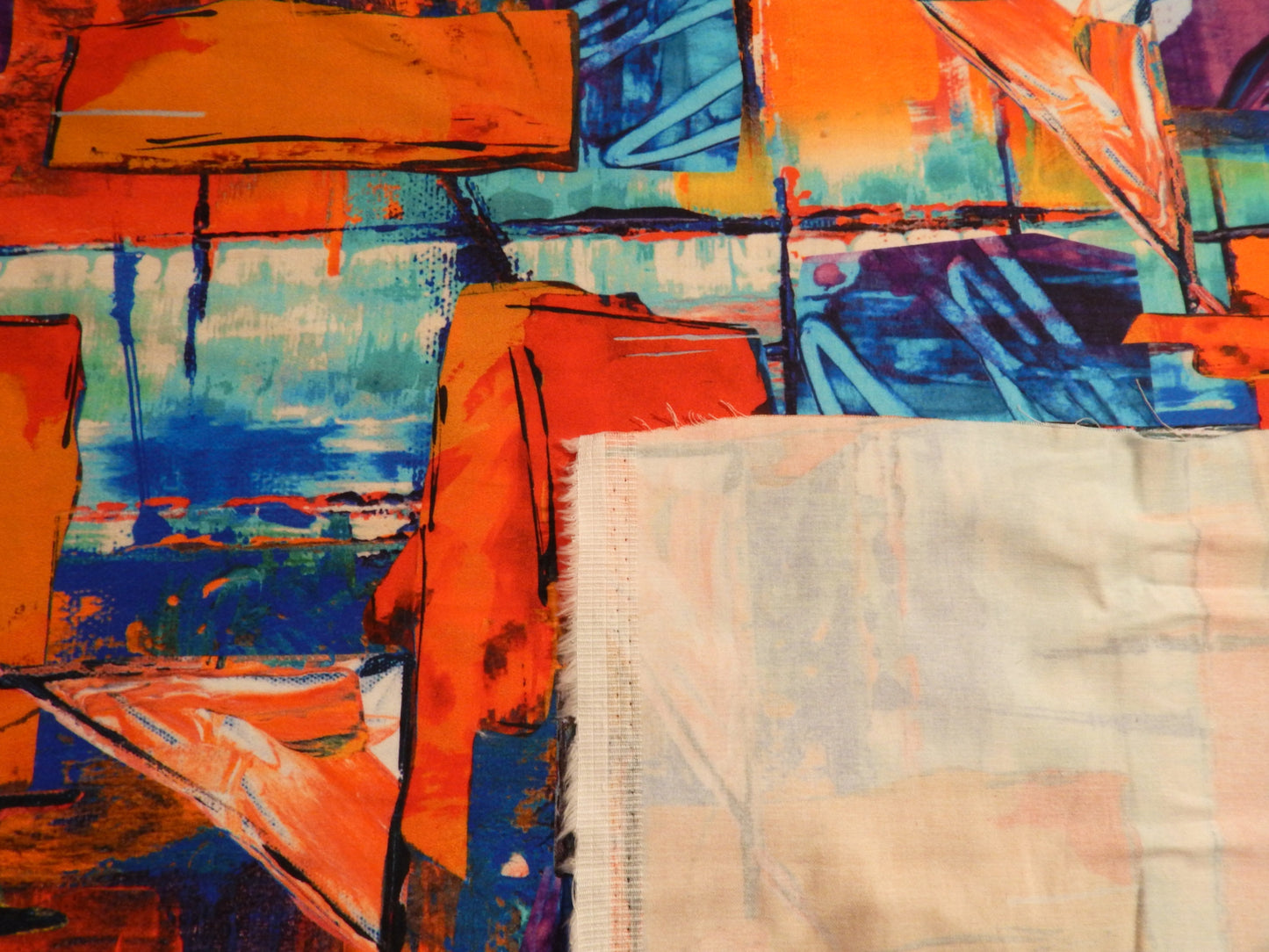 Bright Abstract Geo Cotton Sateen - Telio