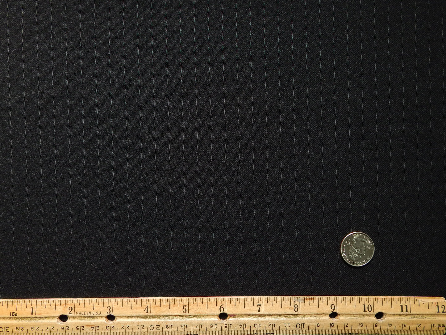 Black Pinstripe Suiting Fabric