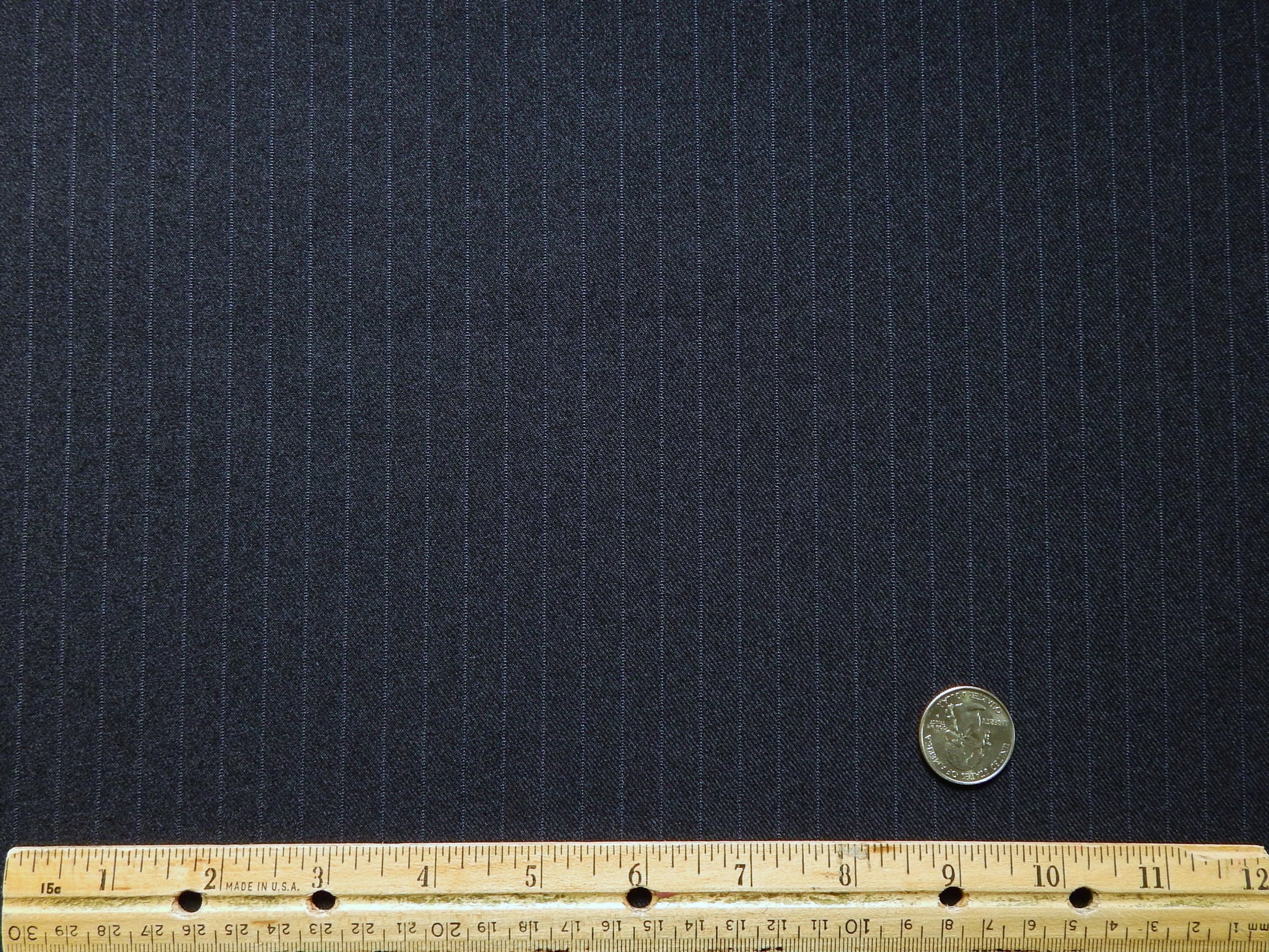 Navy Pinstripe Suiting Fabric
