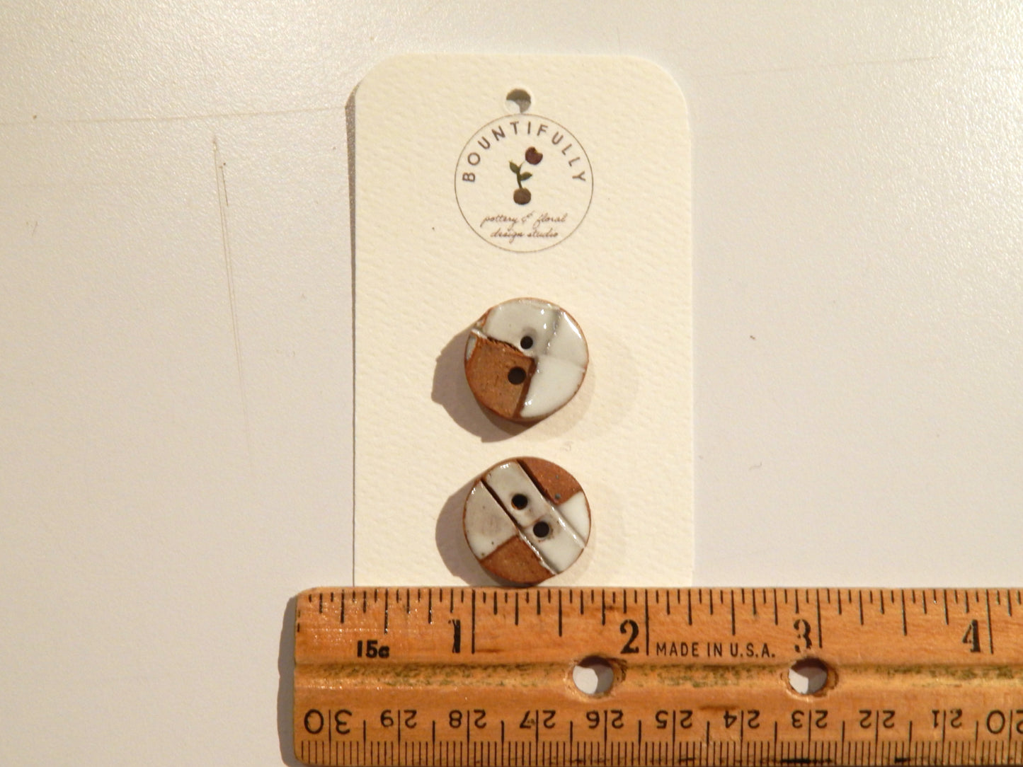Hand Made Plaid Ceramic Buttons - by Bountifully