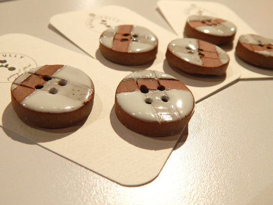 Hand Made Plaid Ceramic Buttons - by Bountifully