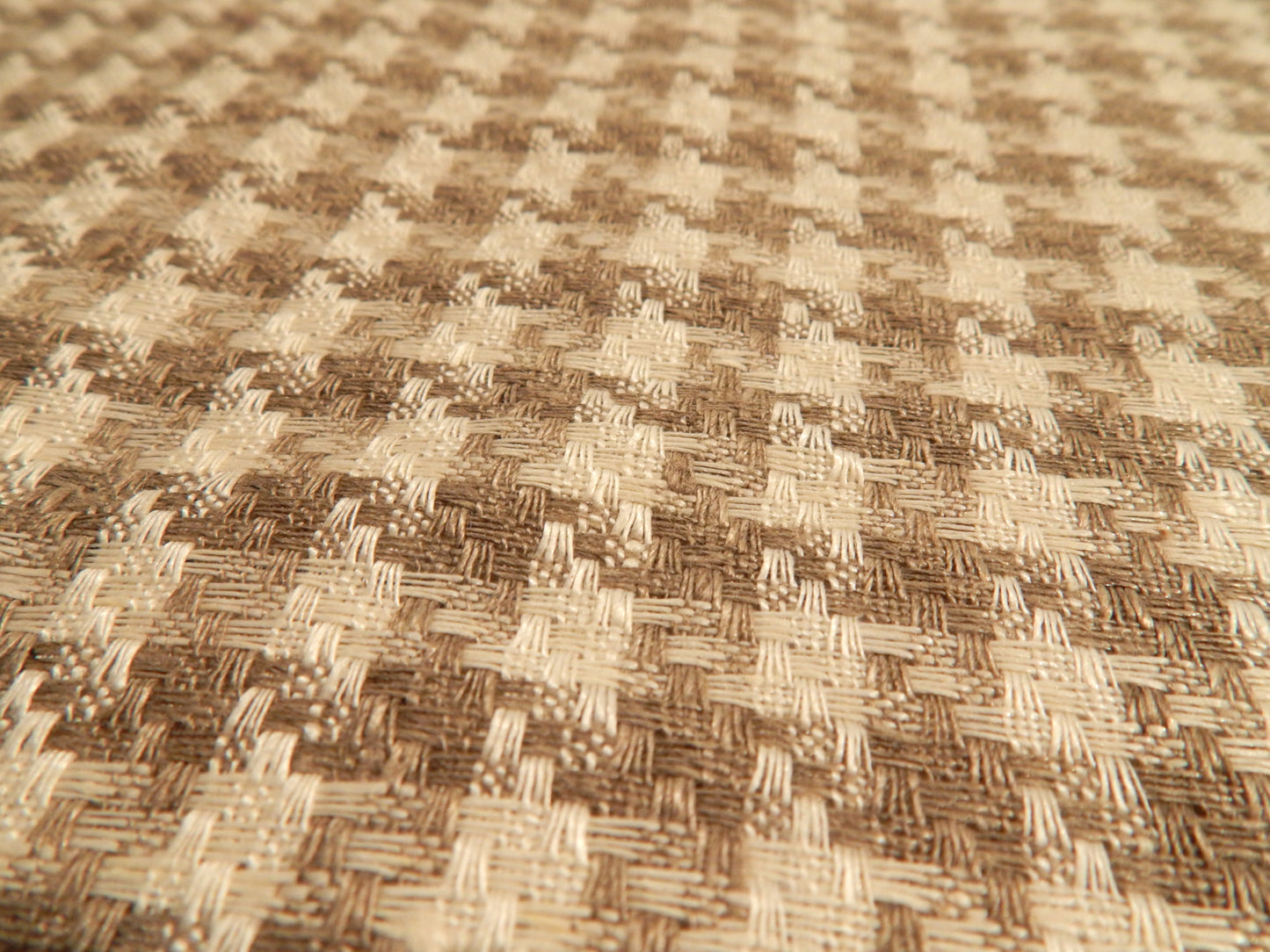 Polish Woven Extra Large Houndstooth Natural/Cream Linen
