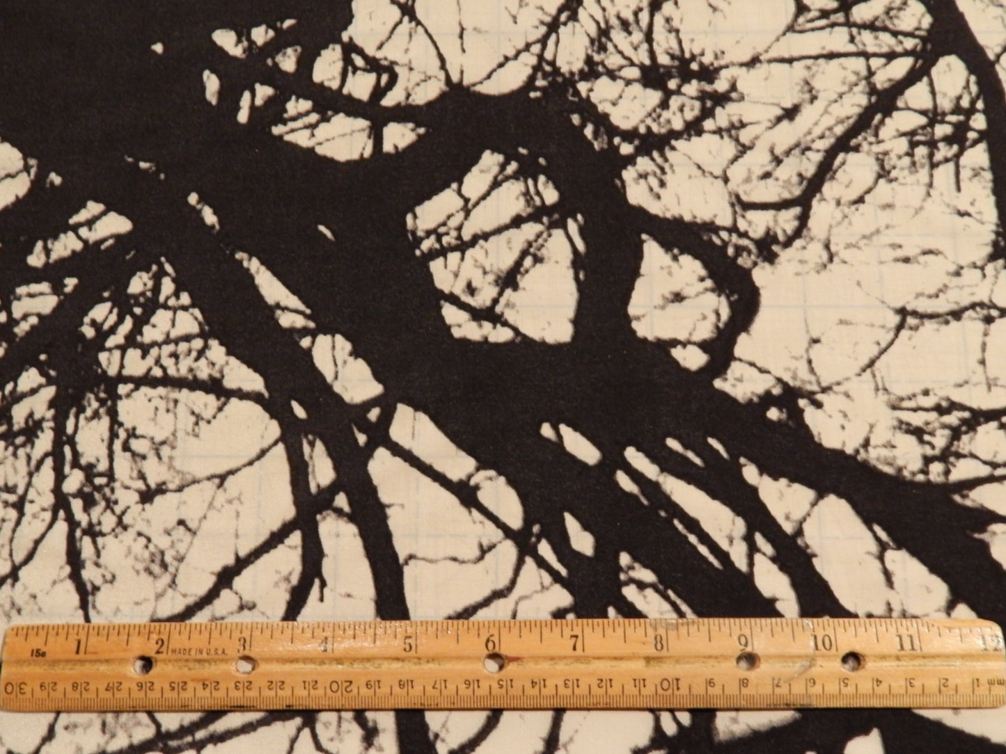 Black and White Tree Silhouette Silk Satin