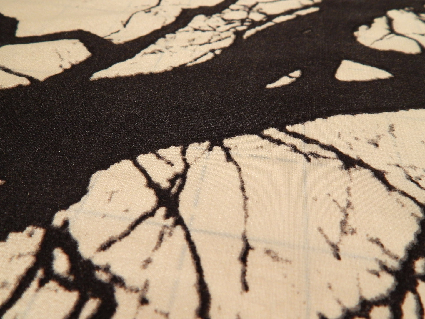 Black and White Tree Silhouette Silk Satin