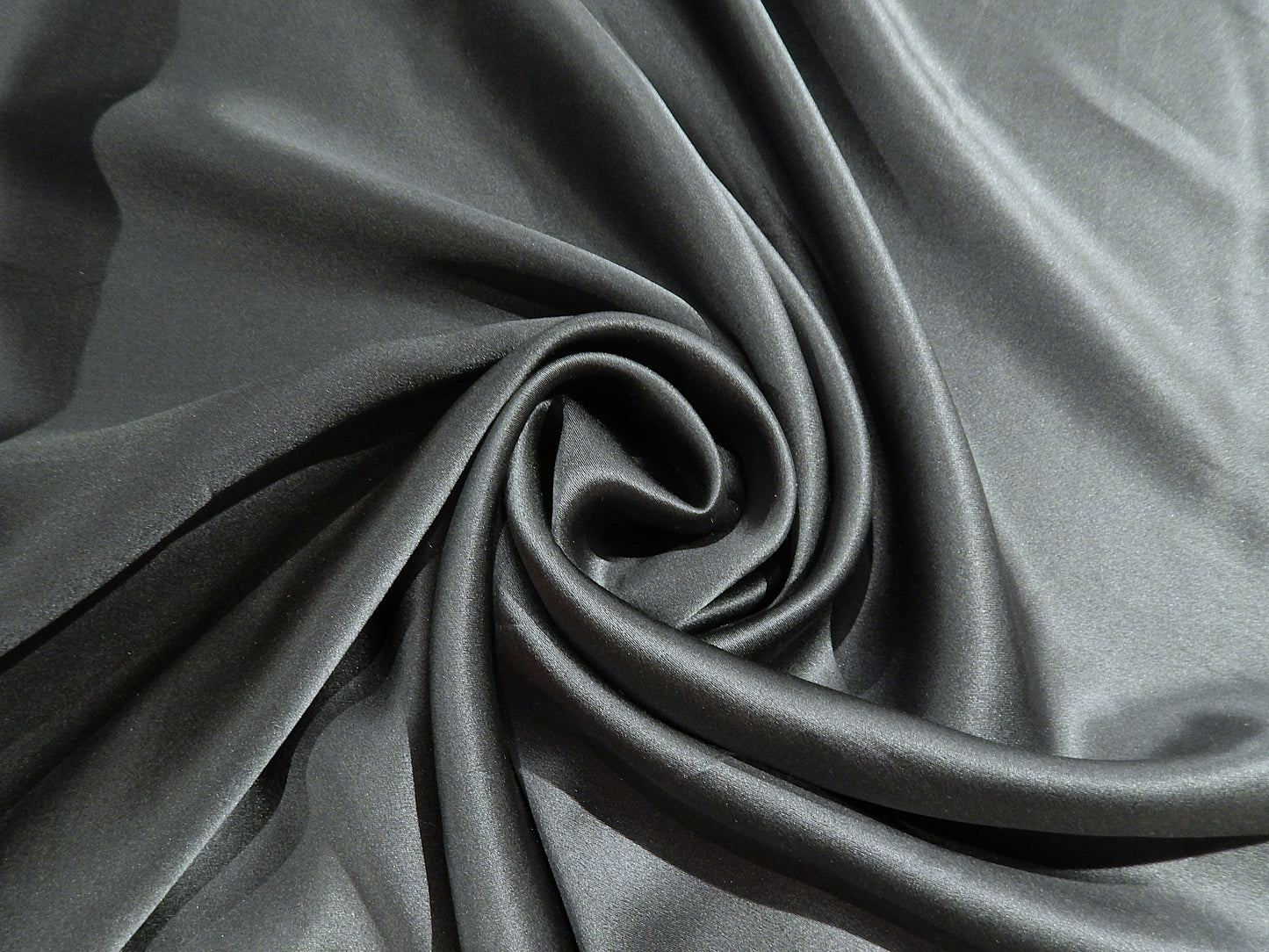 charcoal dark grey 100% silk deadstock silk charmeuse fabric