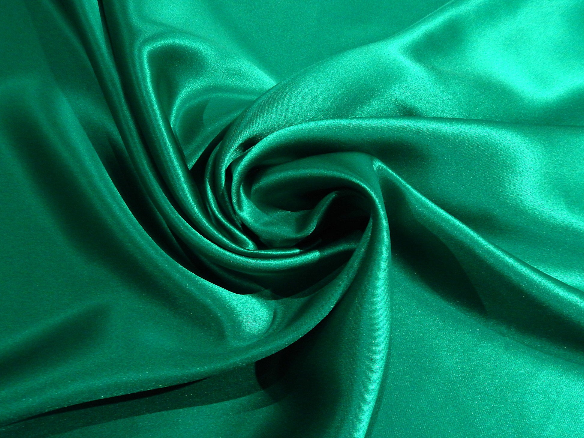 bright green kelly teal aqua 100% silk deadstock silk charmeuse fabric
