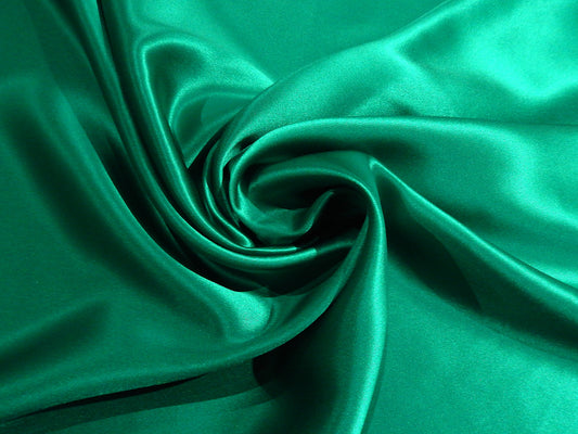 bright green kelly teal aqua 100% silk deadstock silk charmeuse fabric