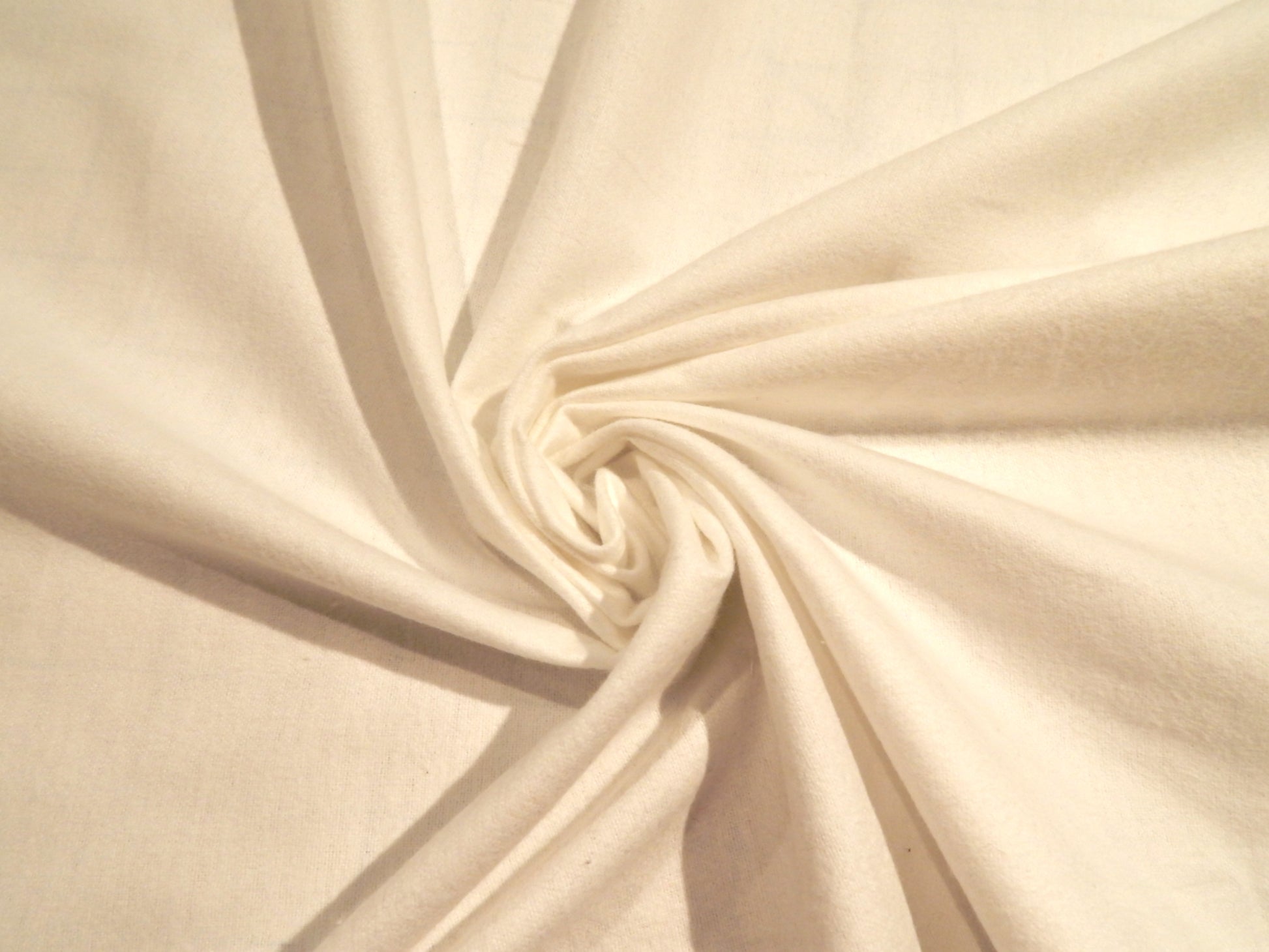 white 100% cotton double brushed flannel deadstock fabric