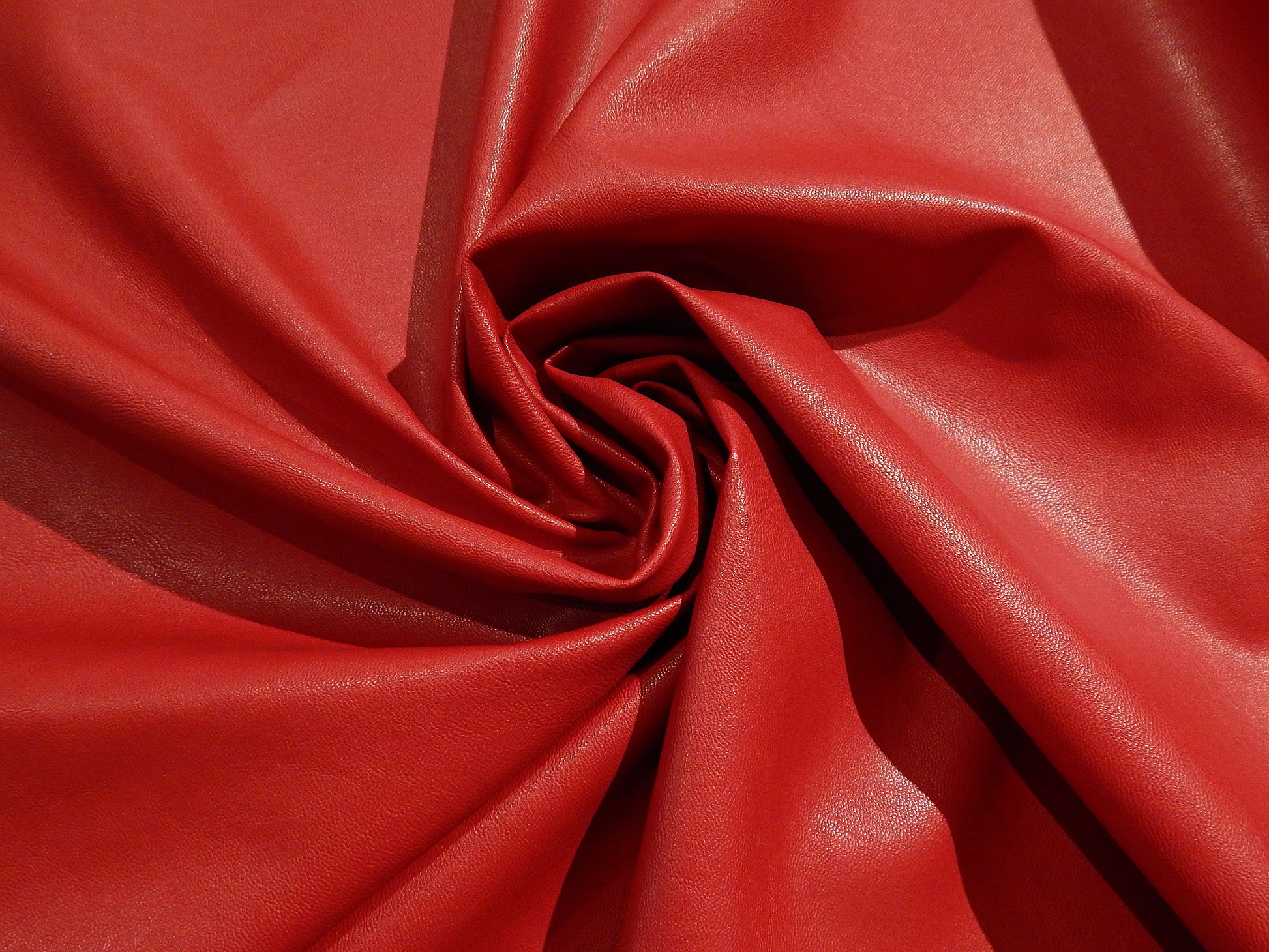 red perfecto faux leather fabric polyester and viscose pleather vinyl leather fabric