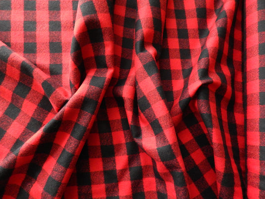 Red and black flannel fabric