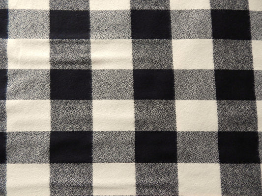 Black and Cream Flannel Fabric
